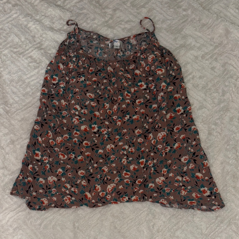 Floral Brown Kids Tank Top